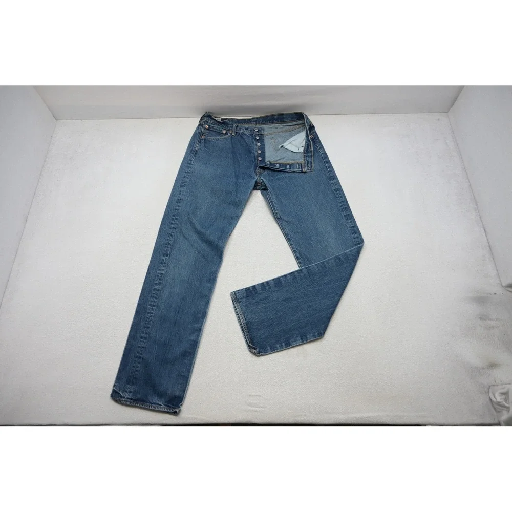Levis 501 Original Fit Jeans Mens 38x34 Blue Straight Leg Button Fly Excellent